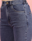 Women Blue High-Rise Clean Look Frayed Hem Cotton Jeans