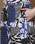 Blue Printed Long Sleeves Shirt With Trousers