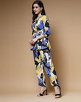 Blue Printed Shirt With Trousers