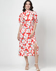 Print Fit & Flare Midi Dress