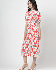 Print Fit & Flare Midi Dress
