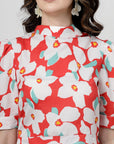Print Fit & Flare Midi Dress
