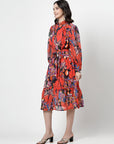 Print Fit & Flare Dress