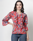 Print Shirt Style Top