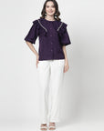 Women Opaque Checked Casual Buttoned Top
