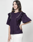 Women Opaque Checked Casual Buttoned Top