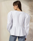 Women Opaque Striped Casual Cotton Buttoned Top