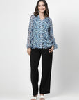 Floral Print Kimono Sleeve Top