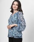 Floral Print Kimono Sleeve Top