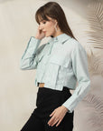 Women Opaque Casual Cotton Buttoned Top
