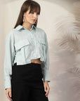 Women Opaque Casual Cotton Buttoned Top