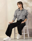 Women Opaque Casual Cotton Buttoned Top