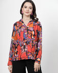 Women Opaque Printed Casual Buttoned Top