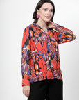 Women Opaque Printed Casual Buttoned Top