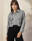 Women Opaque Casual Cotton Buttoned Top
