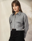 Women Opaque Casual Cotton Buttoned Top