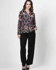 Women Opaque Printed Casual Buttoned Top