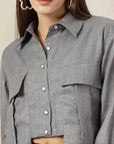 Women Opaque Casual Cotton Buttoned Top