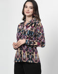 Women Opaque Printed Casual Buttoned Top