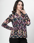 Women Opaque Printed Casual Buttoned Top