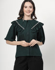 Women Opaque Casual Buttoned Top