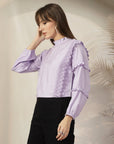 Flared Sleeve Cotton Top