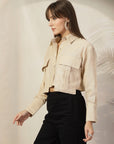 Women Opaque Casual Cotton Buttoned Top