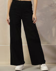 Women Regular Fit Mid-Rise Parallel Cotton Trousers