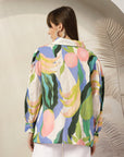 Women Opaque Printed Casual Cotton Buttoned Top