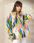 Women Opaque Printed Casual Cotton Buttoned Top