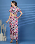 Pink Printed top with Skirt Co-Ords set