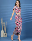 Pink Printed top with Skirt Co-Ords set