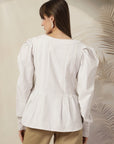 Women Opaque Striped Casual Cotton Buttoned Top