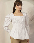 Women Opaque Striped Casual Cotton Buttoned Top