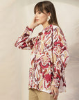 Women Floral Opaque Printed Casual Cotton Buttoned Top