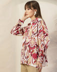 Women Floral Opaque Printed Casual Cotton Buttoned Top