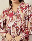 Women Floral Opaque Printed Casual Cotton Buttoned Top