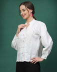 Women Opaque Casual Buttoned Top