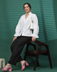 Women Opaque Casual Buttoned Top