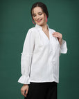 Women Opaque Casual Buttoned Top