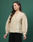 Women Opaque Casual Buttoned Top