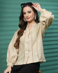 Women Opaque Casual Buttoned Top