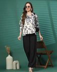 Women Animal Opaque Printed Casual Buttoned Top