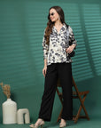 Women Animal Opaque Printed Casual Buttoned Top