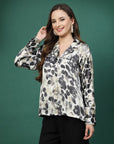 Women Animal Opaque Printed Casual Buttoned Top