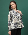 Women Animal Opaque Printed Casual Buttoned Top