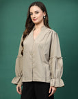Women Opaque Casual Buttoned Top