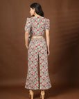 Red Printed Top With Palazzo Co-Ords Set