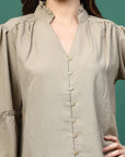 Women Opaque Casual Buttoned Top