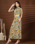 Multi Color Top With Skirt Co-Ords